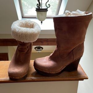 Ugg platform shearling boots